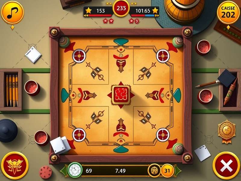 Elite Carrom Warrior Ace tournament interface